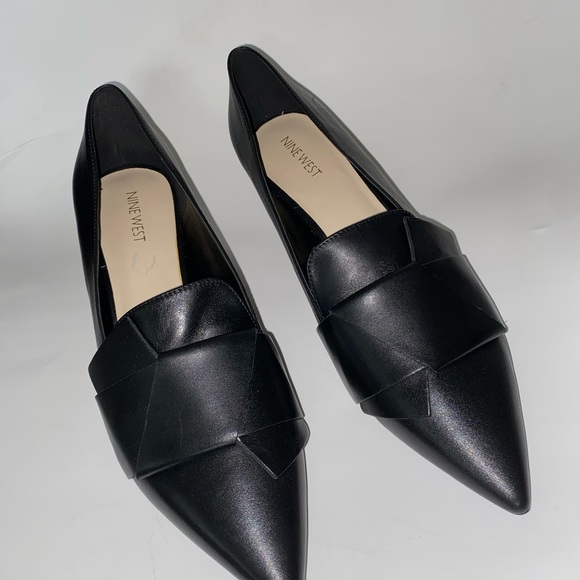 Nine West Black Pointed Toe Leather Heels - Picture 2 of 11
